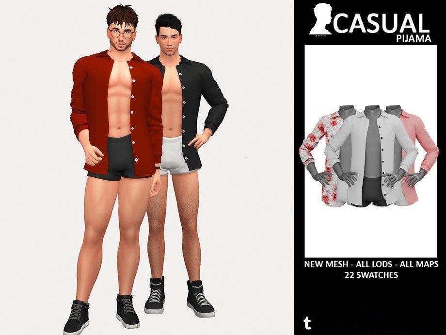 《模拟人生4》男款敞开纽扣衬衫MOD-我爱模组网-GTA5MOD下载资源网