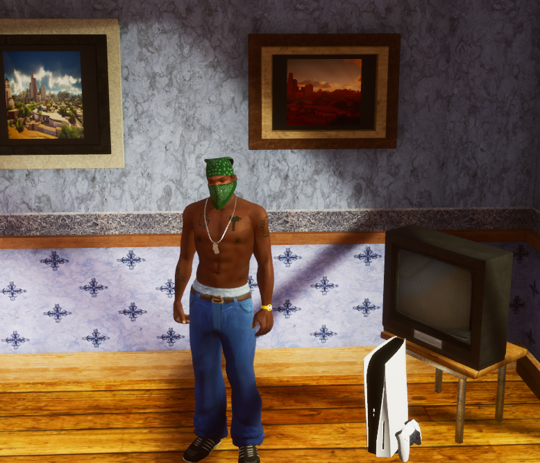 图片[2]-《侠盗猎车手三部曲重制版》卡尔家的PS5游戏机MOD-我爱模组网-GTA5MOD下载资源网