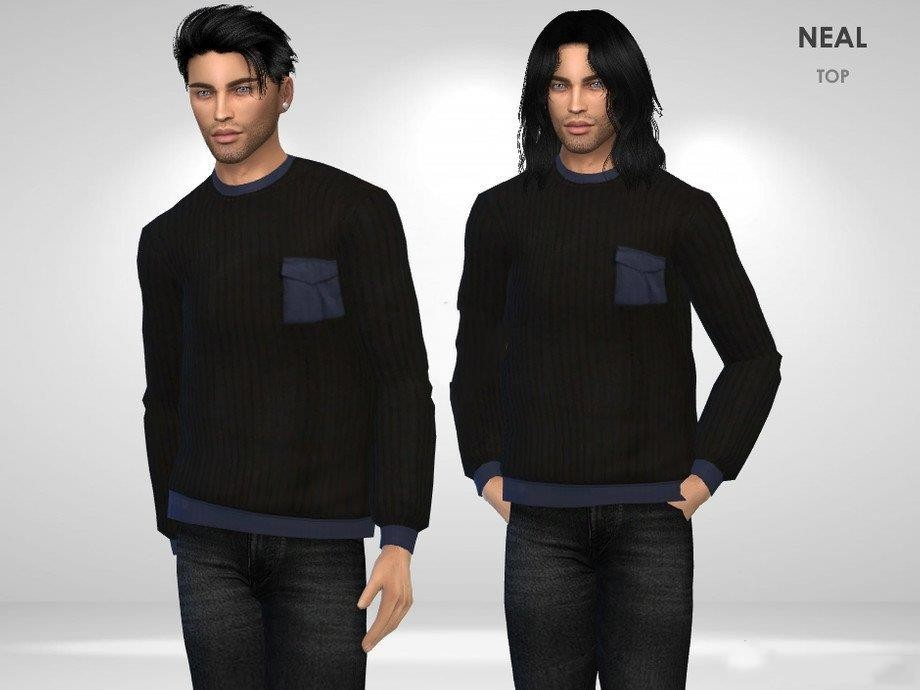 《模拟人生4》男士带口袋的黑色毛衣MOD-我爱模组网-GTA5MOD下载资源网