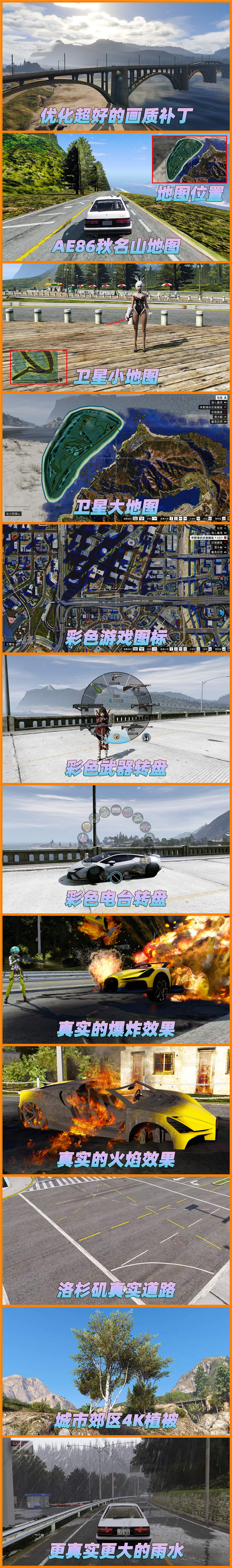 图片[2]-GTA5MOD整合版 v1.36 真实画质 300位精品人物 300辆现实载具 AE86秋名山版 [载具-人物-武器-脚本-画质-环境-道路-地图] [赠送：修改器 运行库 无限金币 通关存档]【81.9GB】-我爱模组网-GTA5MOD下载资源网