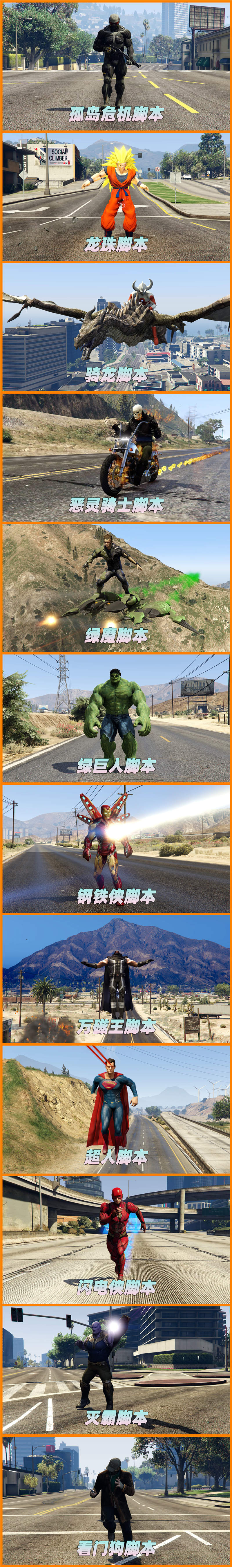 图片[4]-GTA5MOD整合版 v1.41 原版画质 843位精品人物 1503辆现实载具 中国风 军警人物 国产汽车 中文广告牌 众多超级英雄 [孤岛危机-龙珠-骑龙-恶灵骑士-绿魔-绿巨人-钢铁侠-万磁王-超人-闪电侠-灭霸-看门狗] [赠送：修改器 运行库 无限金币 通关存档]【114GB】-我爱模组网-GTA5MOD下载资源网