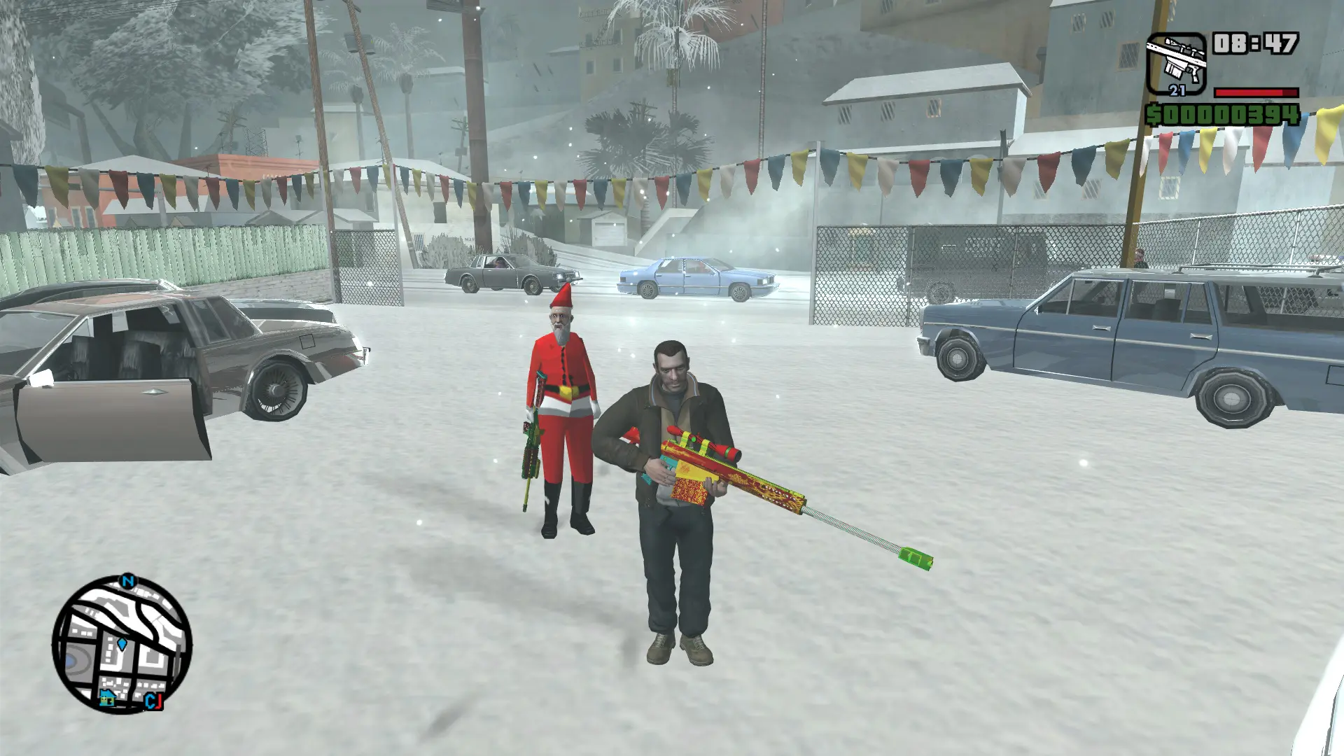 图片[3]-GTA 圣安地列斯 圣诞节 雪天冬季 精品汉化整合版 大雪冬季2.0升级版 Win11最新光影舒适色调流畅版 大屏优化 FPS优化 真实武器包 汉化版 [赠送：运行库 通关存档 无限金币] [6.02 GB]-我爱模组网-GTA5MOD下载资源网