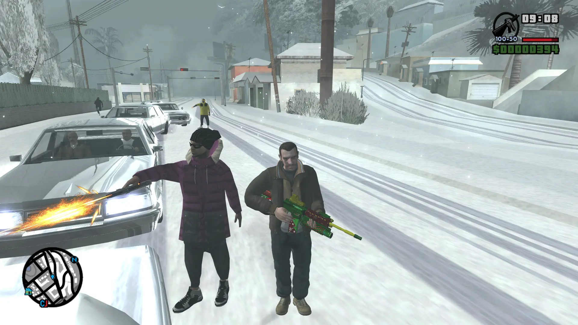 图片[4]-GTA 圣安地列斯 圣诞节 雪天冬季 精品汉化整合版 大雪冬季2.0升级版 Win11最新光影舒适色调流畅版 大屏优化 FPS优化 真实武器包 汉化版 [赠送：运行库 通关存档 无限金币] [6.02 GB]-我爱模组网-GTA5MOD下载资源网